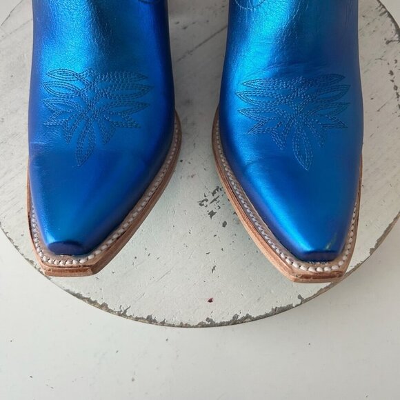 Lane SMOKESHOW Womens Cowboy Bootie 8.5 Blue Western Cowgirl Short Ankle Boots - Picture 6 of 12